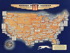 1942 Pictorial Defense Map of America World War II WWII Wall Art Poster Print