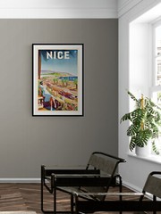 1930s Nice France Vintage Style French Riviera Beach Travel Poster – 24×36