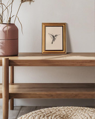 Vintage Gold Framed Wall Art for Living Room, Birds Canvas Prints Home Decor, Sk
