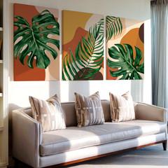 3 Pieces Tropical Leaf Abstract Modern Spaces Large Wall Art Canvas Set Of 3
