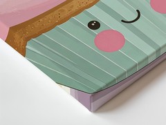 Cute Cupcake Character Canvaswhimsical Kids� Kitchen Wall Art