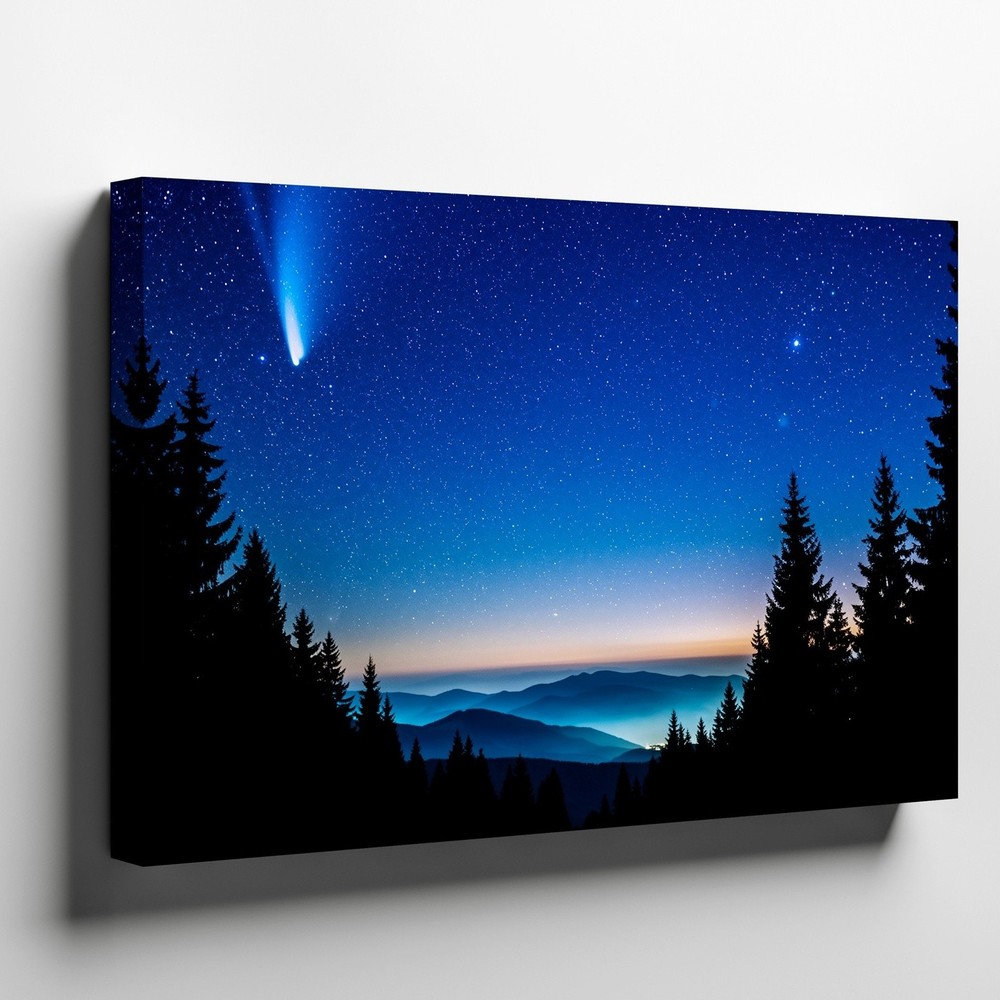 Breathtaking Night Sky Filled With Countless Stars, Illuminated By A Wall Art