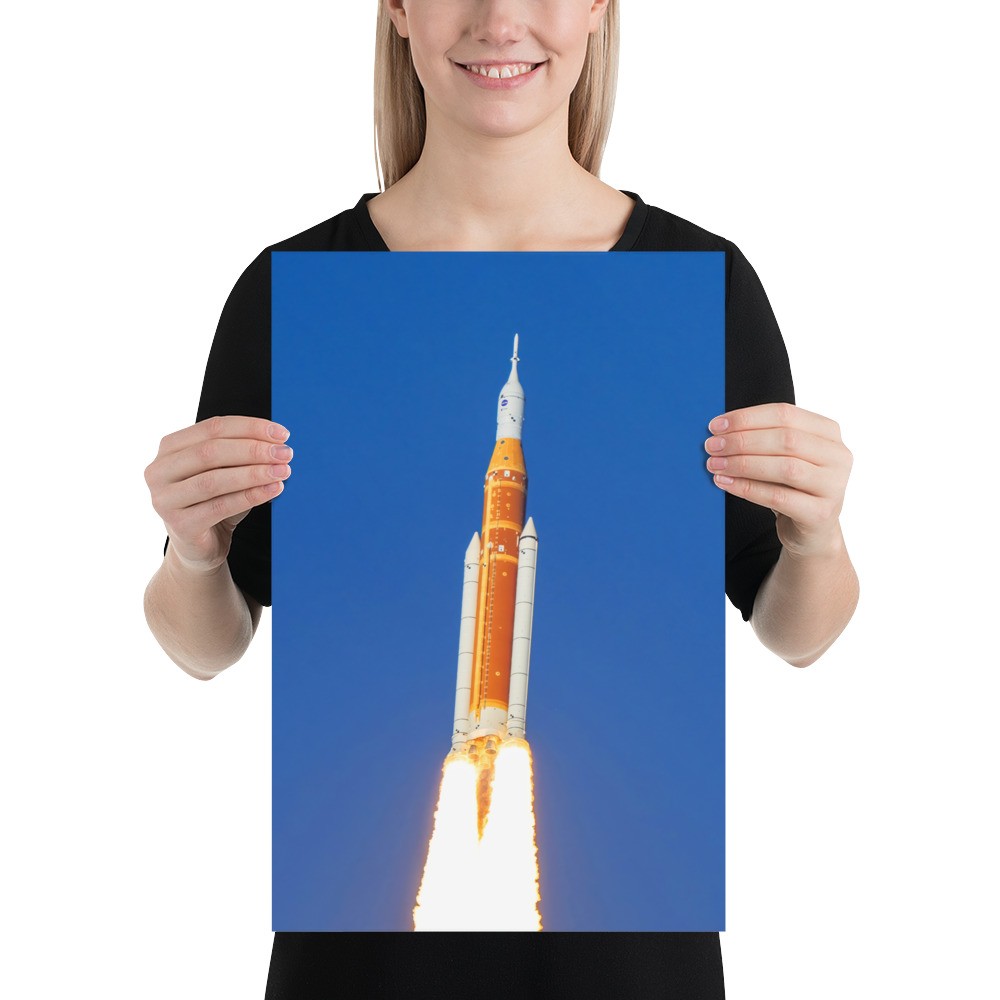 NASA Artemis II Launch Poster – Space Rocket Photo Print (Hi-Res details)