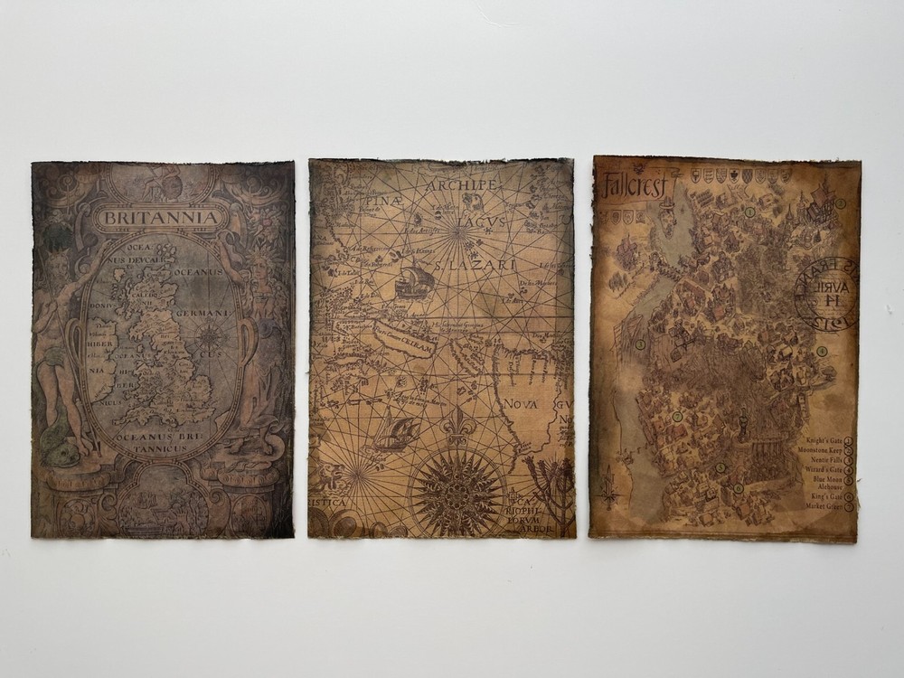 Pirate Treasure Map Aged Reproduction Print Picture – 2 Maps
