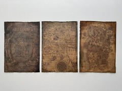 Pirate Treasure Map Aged Reproduction Print Picture – 2 Maps