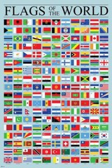 Flags Of World Classroom Reference Chart Country Nation Art Print Poster 16×24