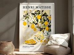 Lemon Tree Botanical Print, Modern Cutout Style Wall Art for Home Decor