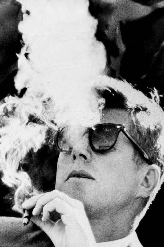 JFK JOHN F KENNEDY SMOKING CIGAR GLOSSY POSTER PICTURE PHOTO BANNER PRINT 5745