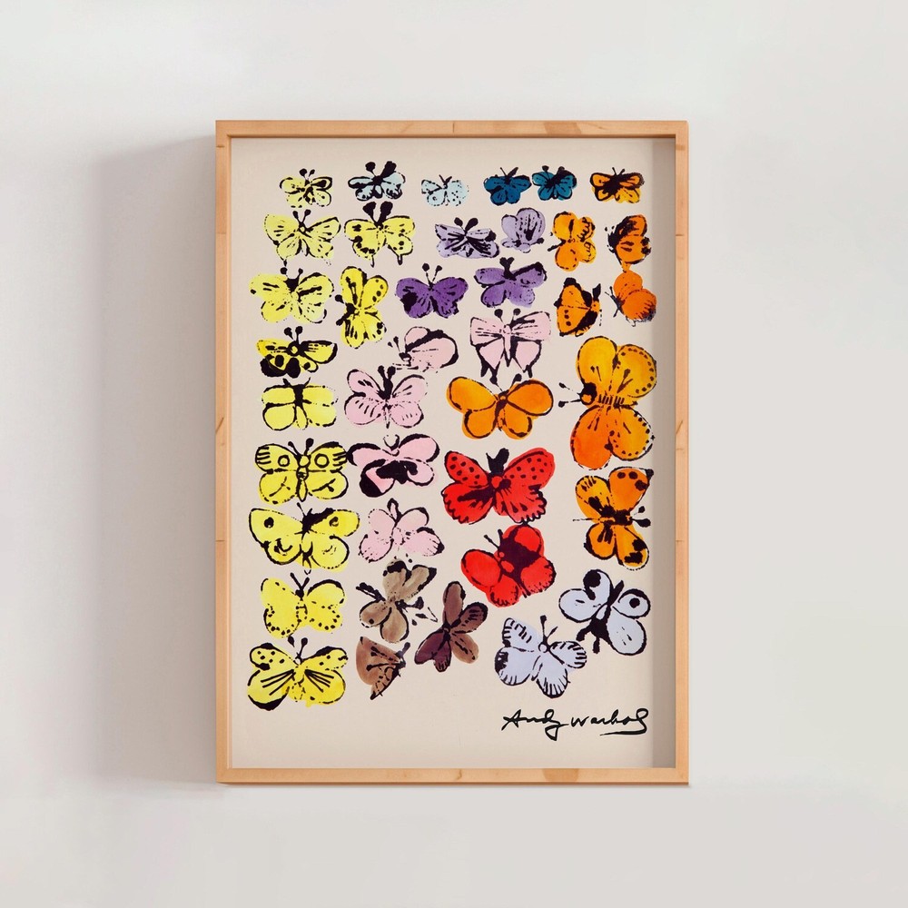 Andy Warhol Butterfly Poster Pop Art Retro Wall Decor Contemporary Print
