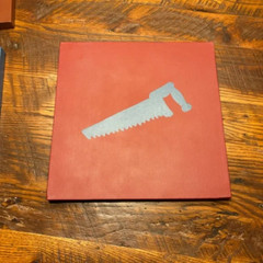 Handmade Tool Artwork & Frame – nursery or kids bedroom
