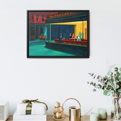 Nighthawks – Edward Hopper Painting, Late Night City Diner Canvas Print, Classic