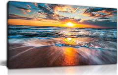 GUGIKA Ocean Wall Art for Living Room, Large Coastal Beach Canvas Wall Decor for