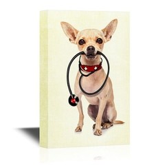 wall26 – Vet Canvas Wall Art – Dog With Echometer – Ready to Hang – 12×18 inches