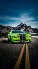 Green Dodge Challenger Super Car Poster A3 size 29.7x42cm Semi-Gloss poster only