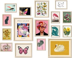 16 PCS Framed Eclectic Wall Art Decor, Modern Maximalist Home Gallery Wall Fr…