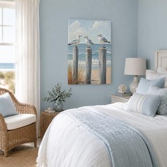 Ocean, seagull canvas wall art coast beach seaside bird poster print gallery …