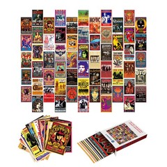 60 PC Vintage Rock Band Posters, 70s 80s 90s Retro Concert Prints, Bedroom Wa…