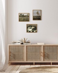 Framed Canvas Wall Art Vintage Decor, Vintage Flower Pictures Decor Aesthetic…