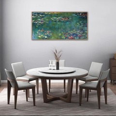 Framed Wall Art Canvas Prints Water Lilies by Claude Monet Garden Scenery Lar…