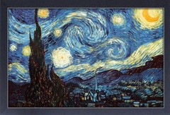 STARRY NIGHT VINCENT VAN GOGH 12×18 FRAMED GELCOAT POSTER PAINTING IMPRESSIONIST