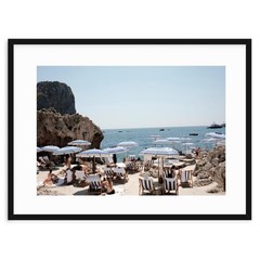 Slim Aarons La Fontelina Beach Club Capri Print, Vintage Italy Coastal Wall Art