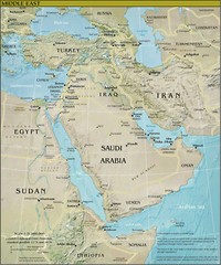 CIA Middle East Map – Syriac Assyrian Israel Palestine Gaza West Bank Lebanon