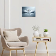 Modern Swan Wall Art Canvas Prints Romantic Painting Couple Swans Artwork Dec…