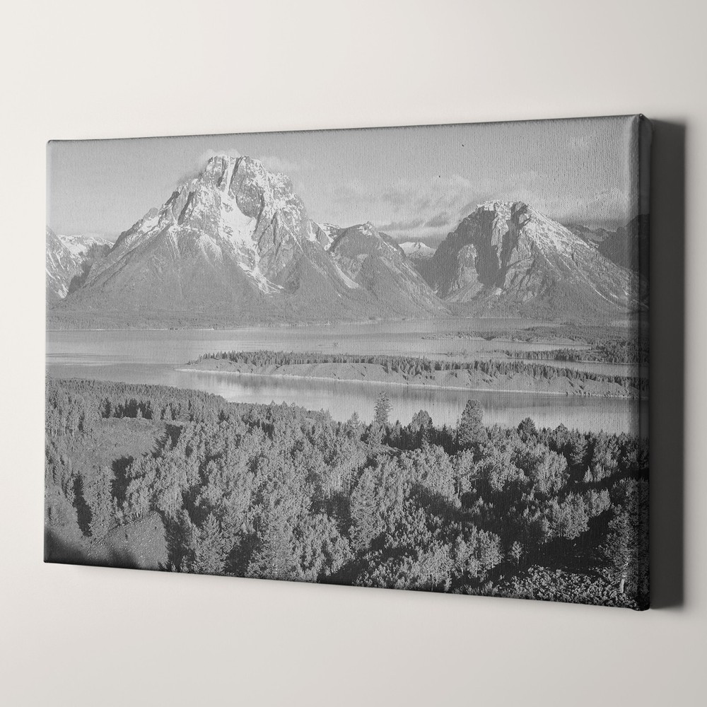 Ansel Adams Mount Moran Grand Teton Mountain Landscape Canvas Wall Art Print