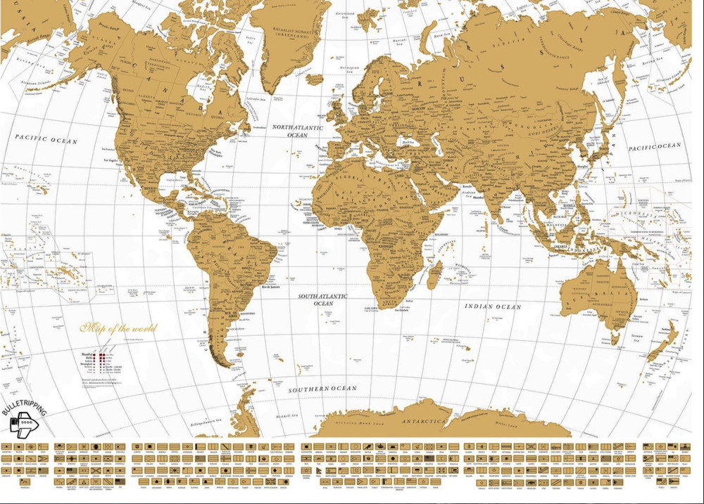 Scratch Off World Map Lot of 6 ea