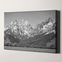Ansel Adams Grand Teton National Park Mountain Landscape Canvas Wall Art Print
