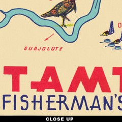 Tampico Tamaulipas Mexico Map Fishing Paradise Poster Art Print circa 1942