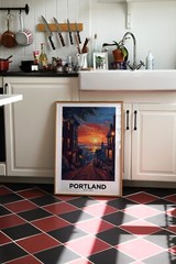 Portland Maine Vintage Style Travel Poster – Home Decor, Wall Art