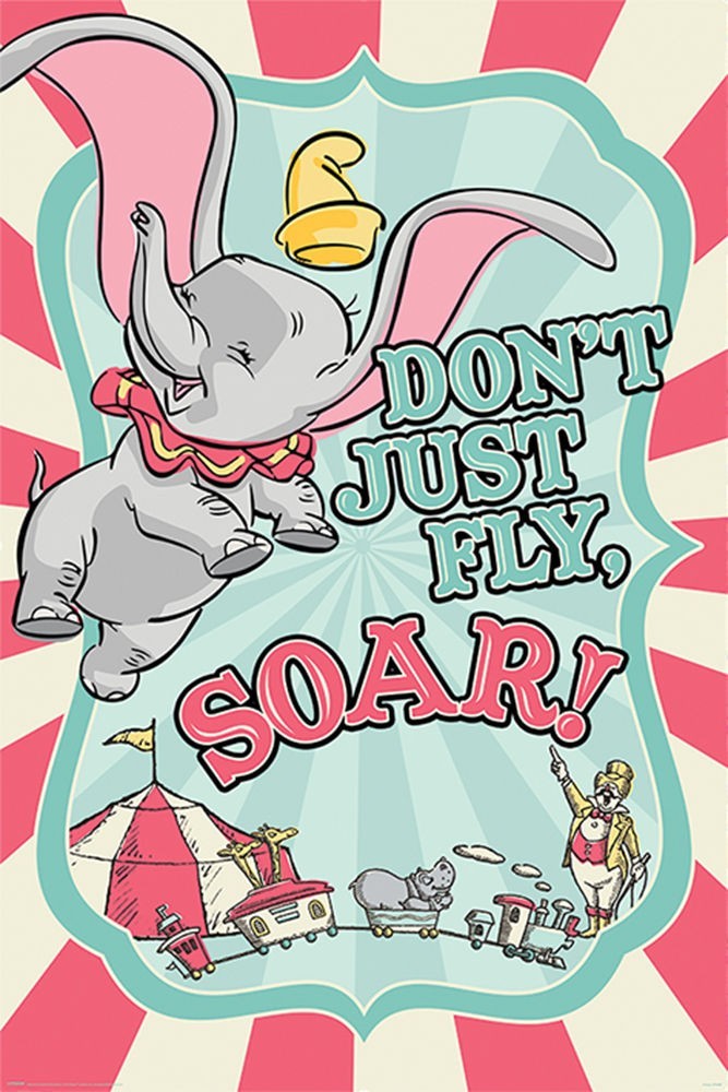 Poster Studio B – Disney Dumbo Soar Calssic Movie 24×36″ Wall Art P4449