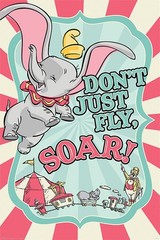 Poster Studio B – Disney Dumbo Soar Calssic Movie 24×36″ Wall Art P4449