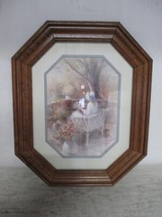 Octogon Wooden Framed Print, 17 1/2″ x 14 1/2″ Glass Cover, Unbranded