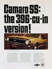 1967 Camaro 396 CUI ad – Poster 20×30 sports car