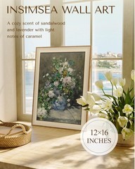 Framed Canvas Wall Art Vintage Floral Botanical Wall Decor Farmhouse Flower P…