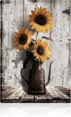 Elegant Sunflower Wall Art – Waterproof Canvas for Kitchen & Living Room 16×24