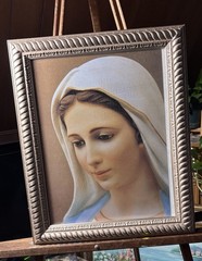 MEDJUGORJE VIRGEN VIRGIN MARIA MARY VTG 17”x14”