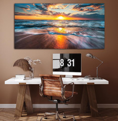 GUGIKA Ocean Wall Art for Living Room, Large Coastal Beach Canvas Wall Decor for