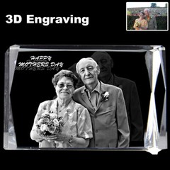 Personalized 3D Photo Crystal Gifts Valentines Day Custom Etched Memory Picture