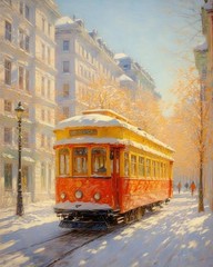 Number 5 Cable Car, Angelita Hawke, Wall Decor Art Print Poster 14″ x 11″