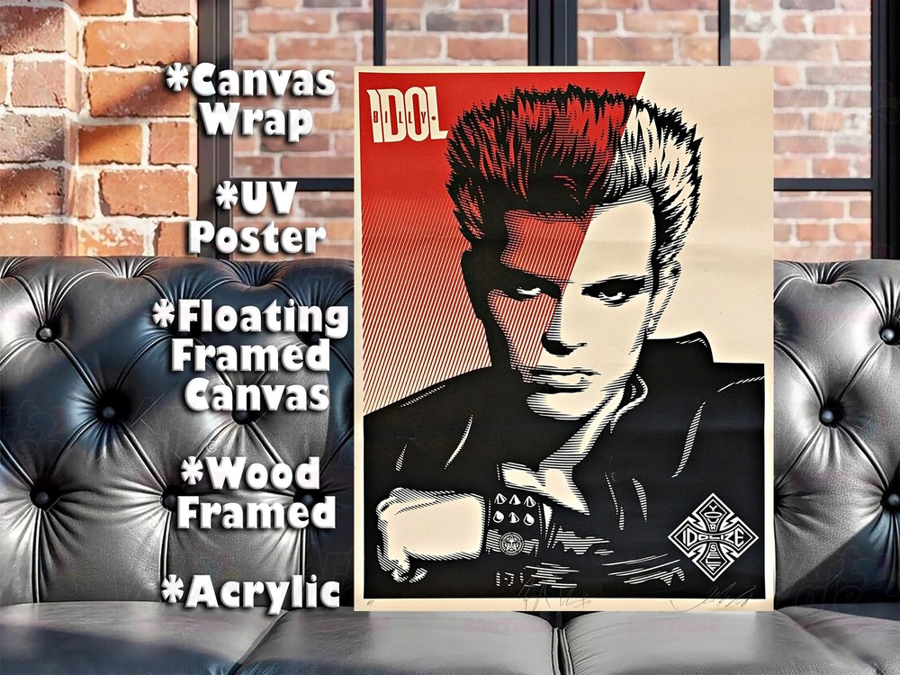 Billy Idol Shepard Fairey Canvas Wrap Wall Decor PosterWall Art Print