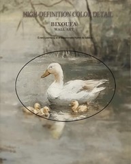 Gold Framed Wall Art Vintage Spring Duck Canvas Wall Art Retro Cottagecore Ar…