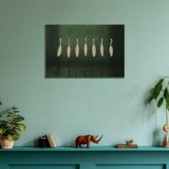 Egret Canvas Wall Art Elegant White Birds Heron Poster Minimalist Coastal Bir…