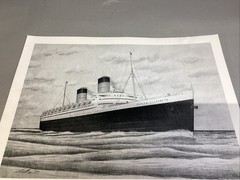 Queen Elizabeth Ship Art Print – 16×12”