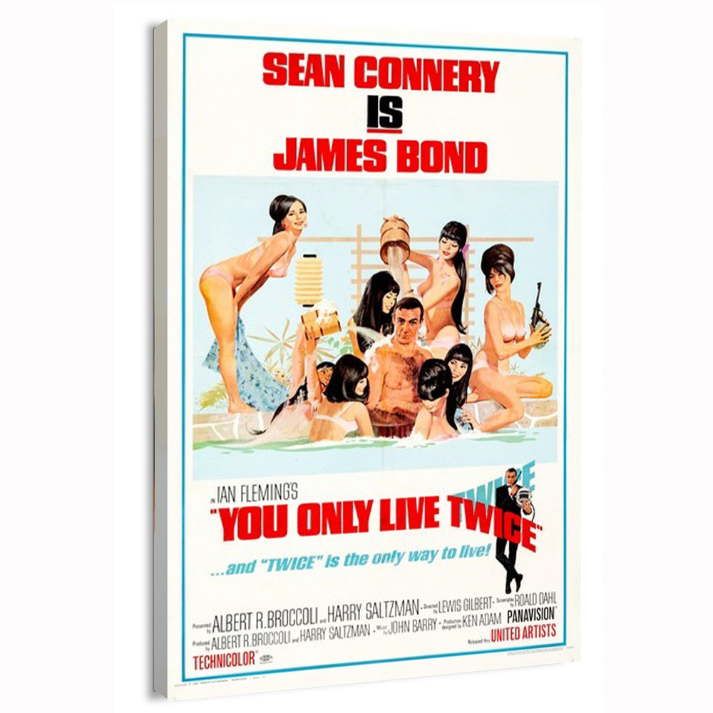 1967 You Only Live Twice James Bond 007 Movie Poster or Canvas Home Decor