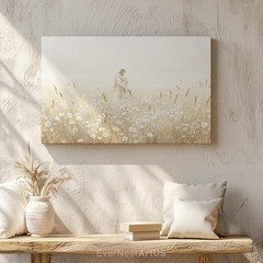Jesus and Lamb Good Shepherd Floating Frame Christian Canvas Wall Art