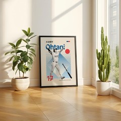 Shohei Ohtani Home Run Poster | 2025 Dodgers Celebration Vintage Art Print