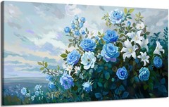 NiceTop 48×24 Inch Large Floral Canvas Wall Art, Waterproof Moisture Resistan…